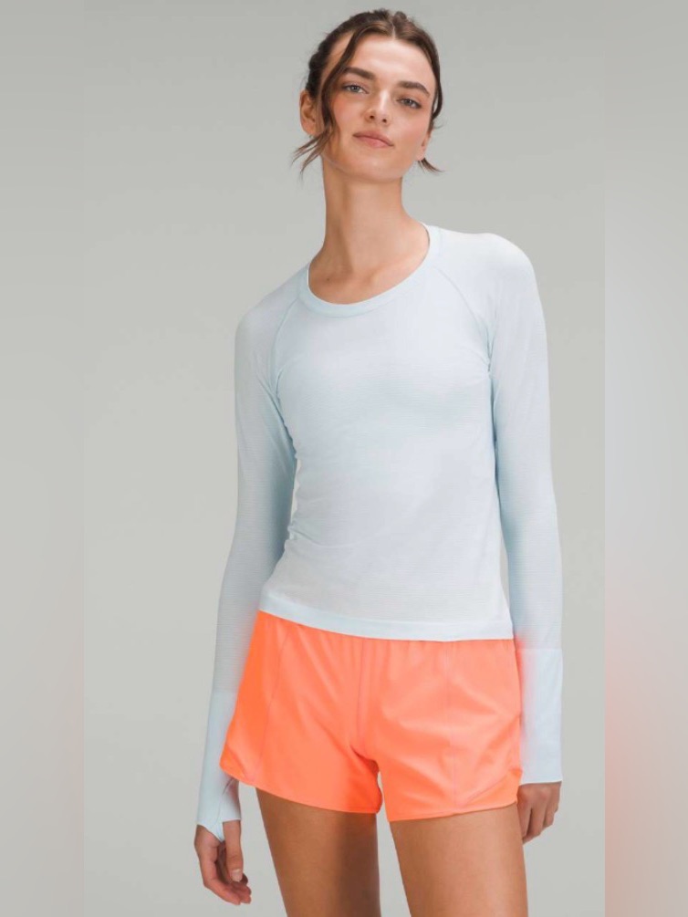 Lululemon Swiftly Tech Long Sleeve Shirt In Sky Blue (Waist Length) | Size 2